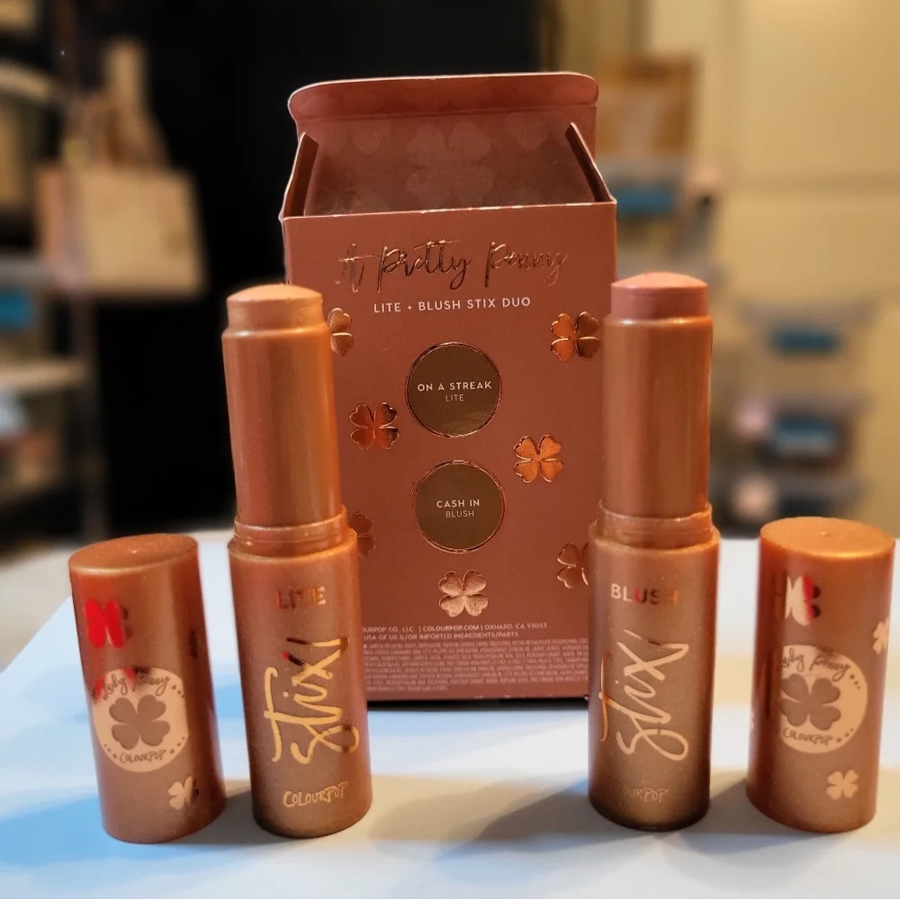 Colourpop A Pretty Penny Blush Stix Duo Lite (On A Streak) & Blush (Cash In) NIB